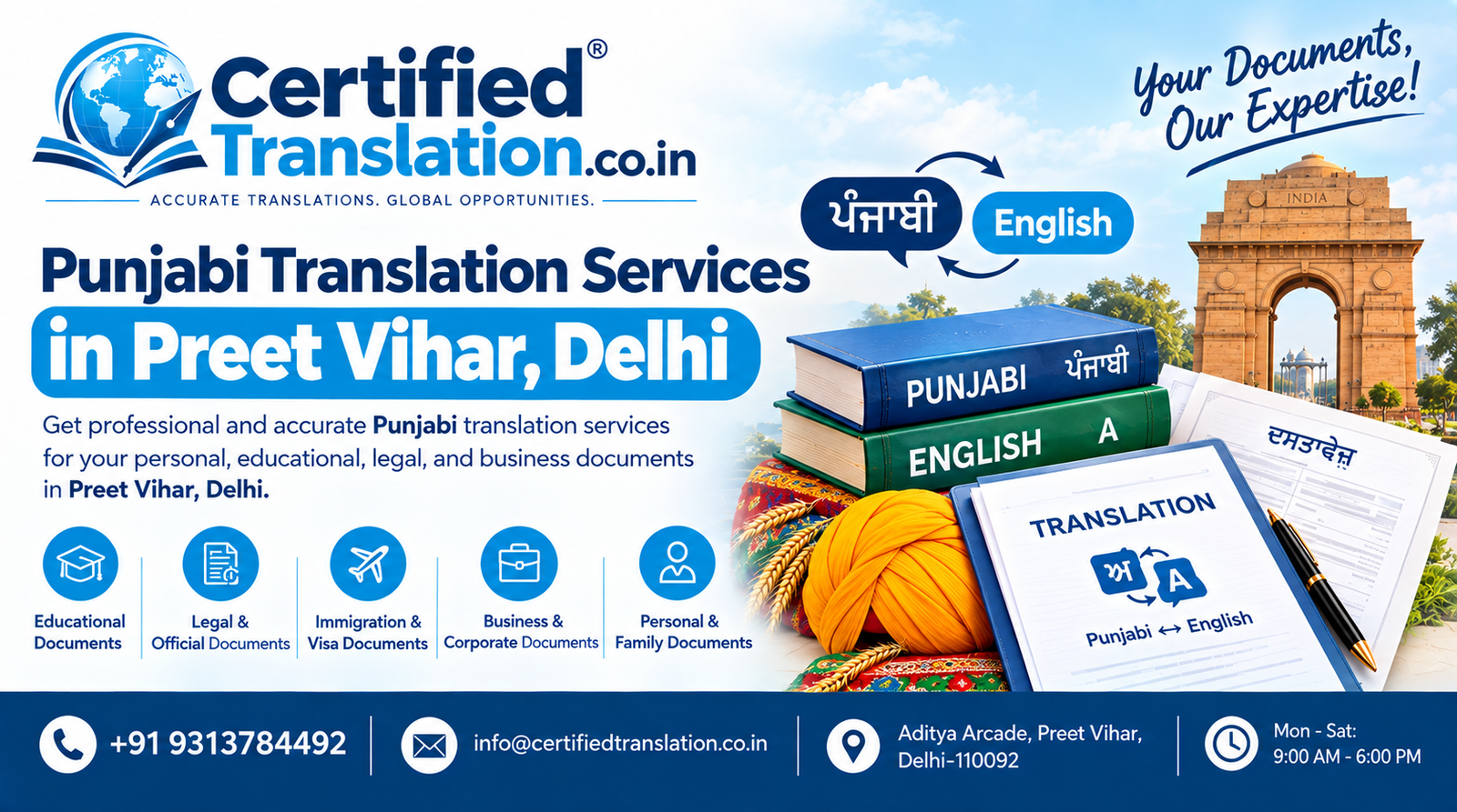 Punjabi Translation Services in Preet Vihar, Delhi