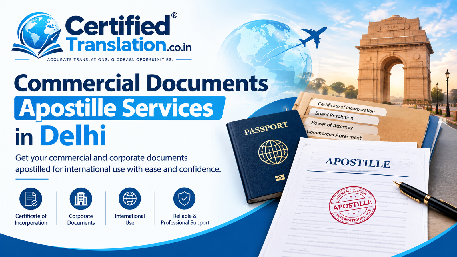 Commercial Documents Apostille Services in Delhi