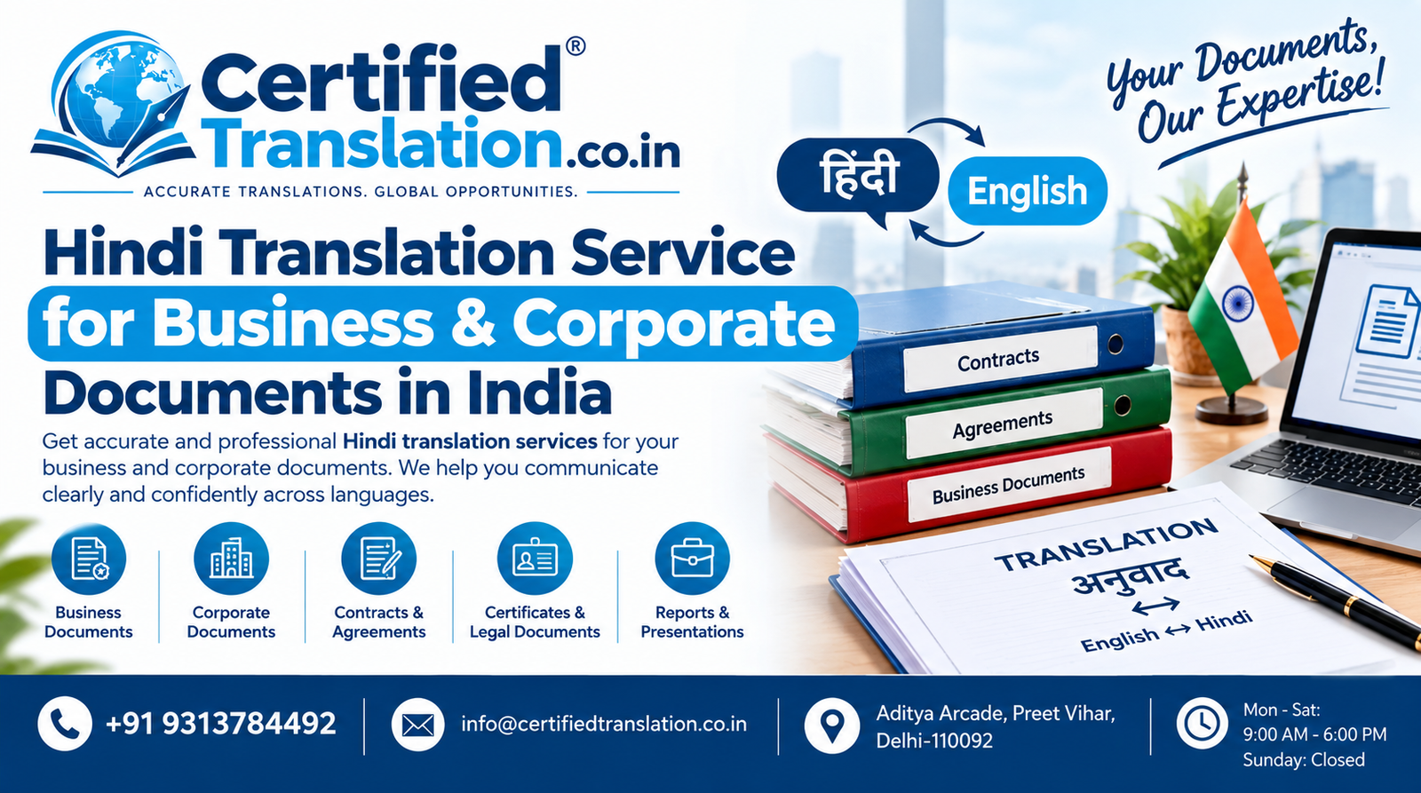 Hindi Translation Service for Business & Corporate Documents in India
