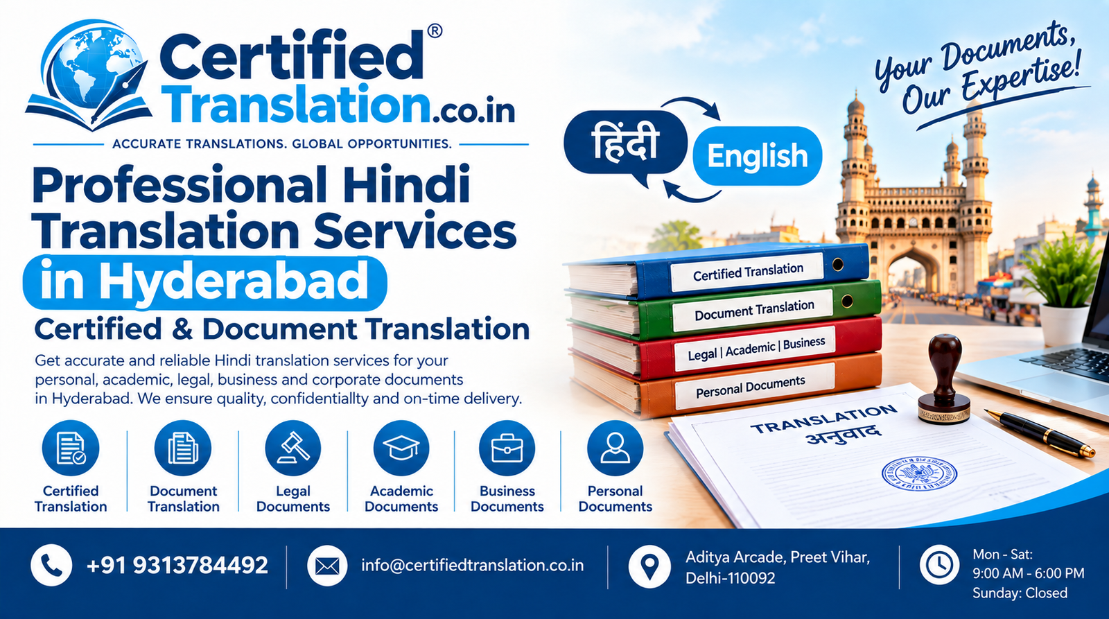 Professional Hindi Translation Services in Hyderabad – Certified &  Document Translation