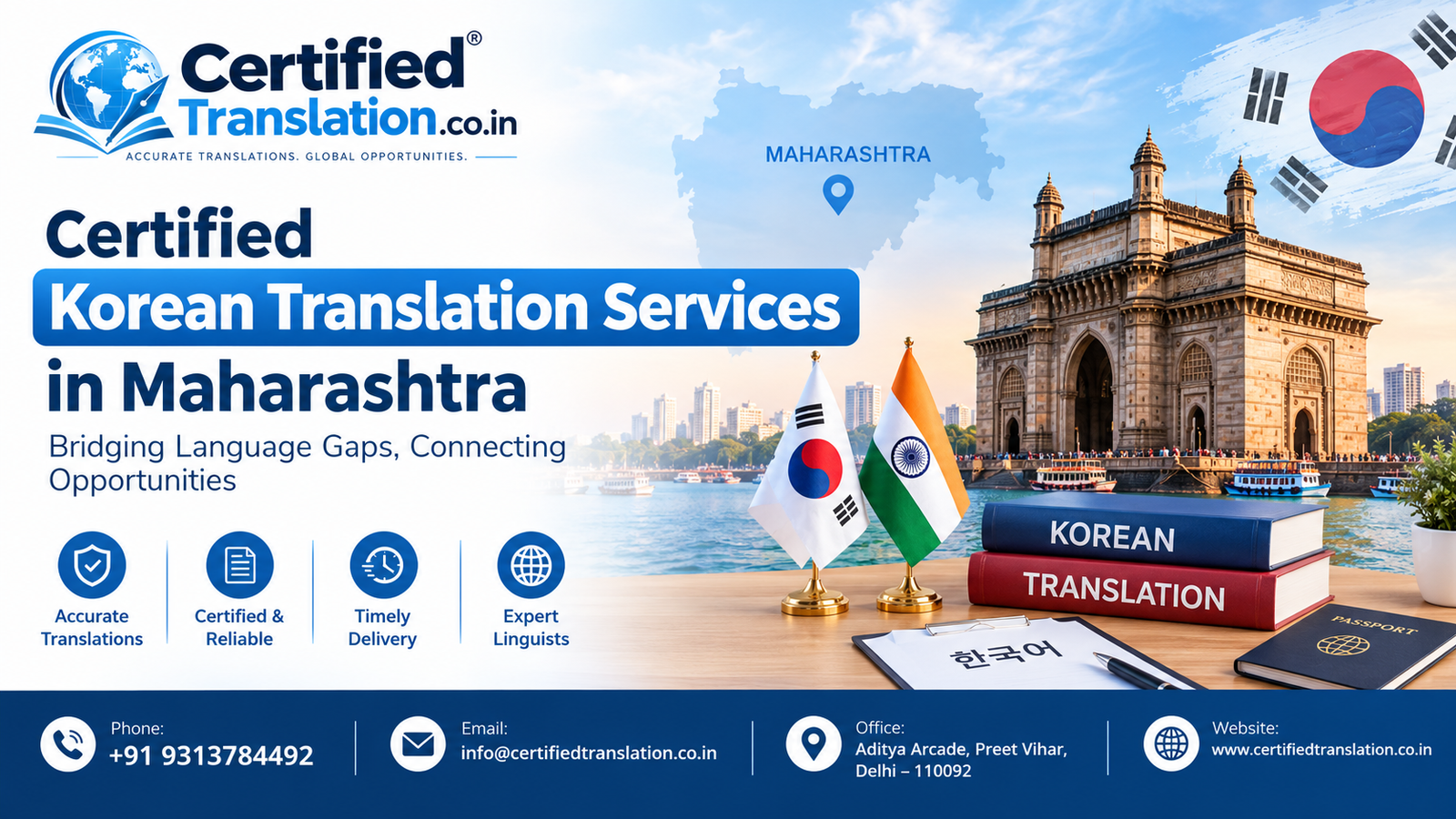 Certified Korean Translation Services in Maharashtra