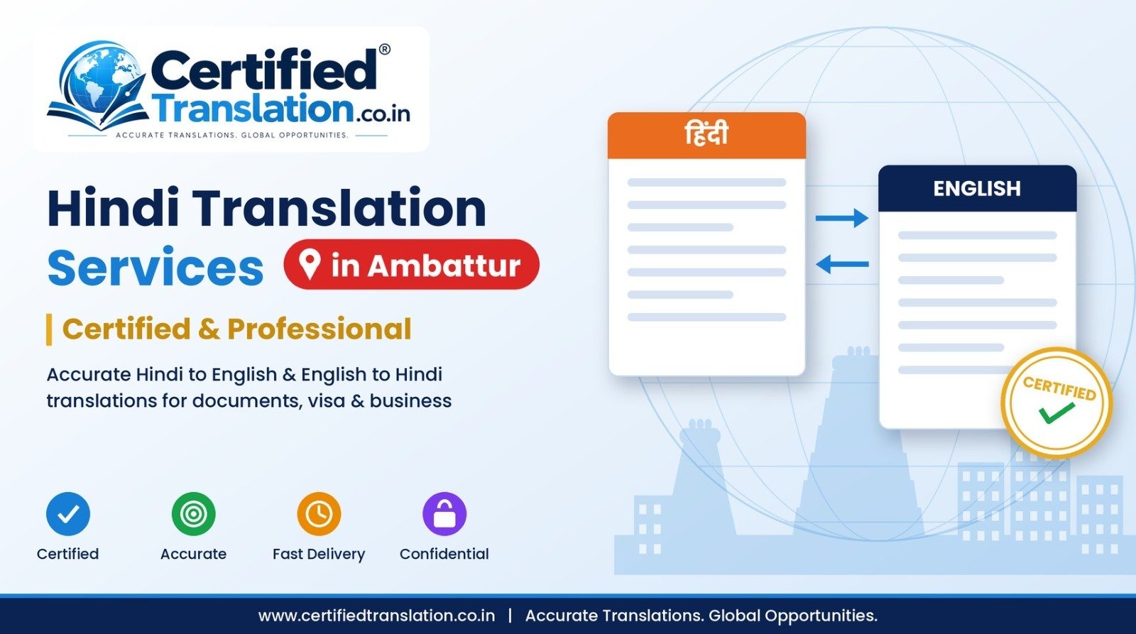 Hindi Translation Services in Ambattur, Chennai