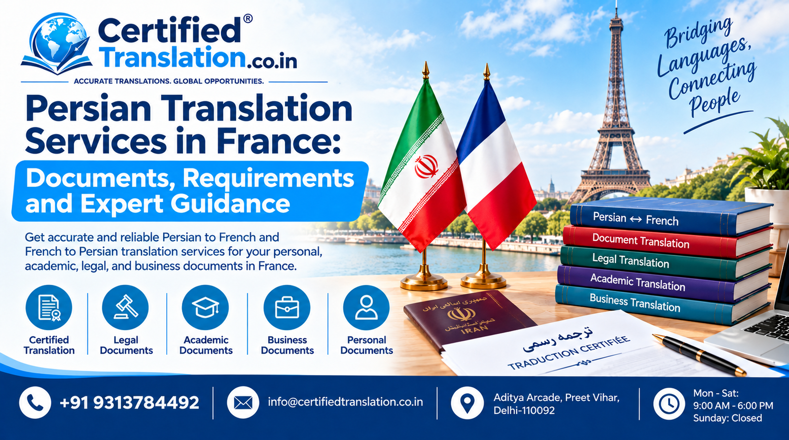 Persian Translation Services in France: Documents, Requirements and Expert Guidance