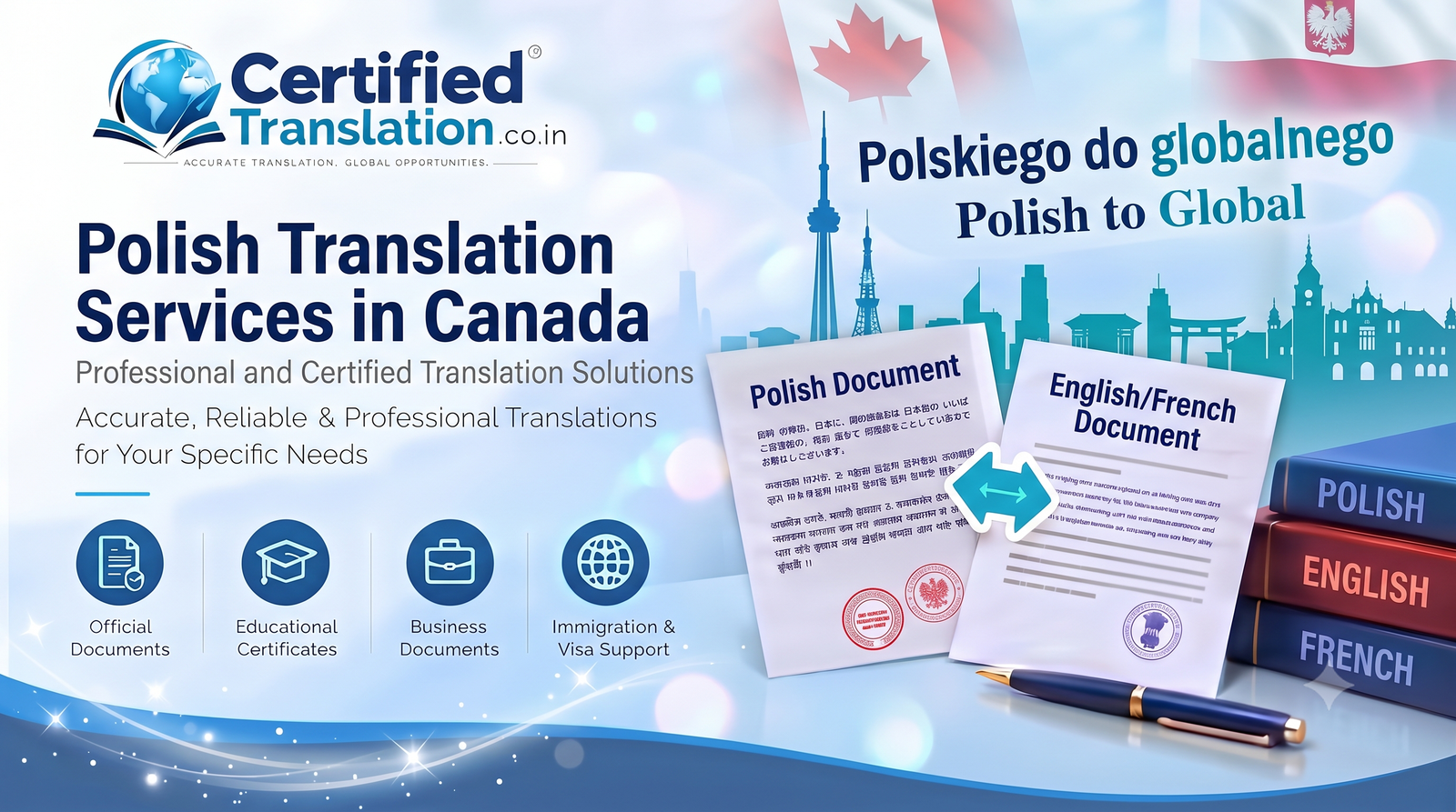 Certified Polish document translation services in Canada