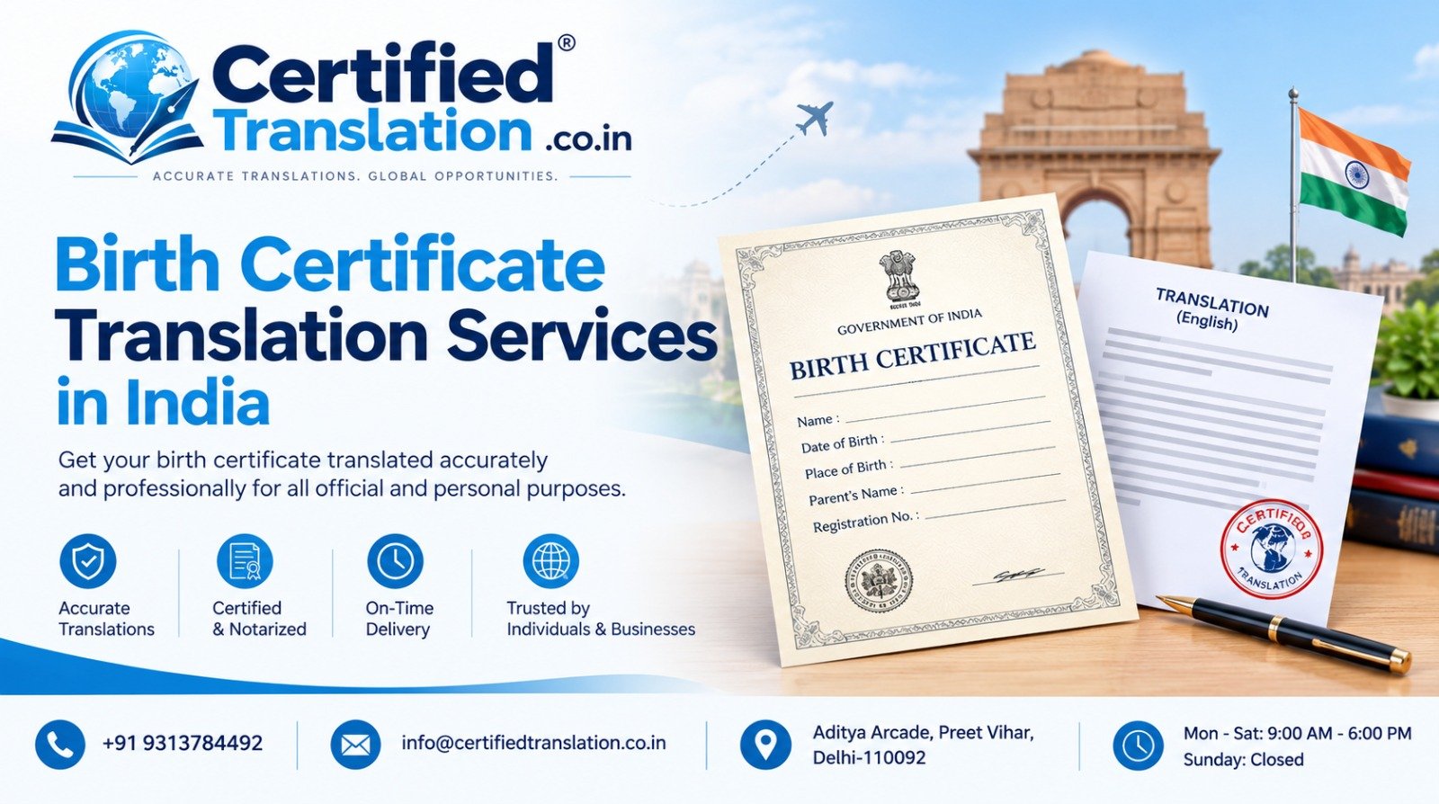 Birth Certificate Translation Services in India : Step-by-Step Guide