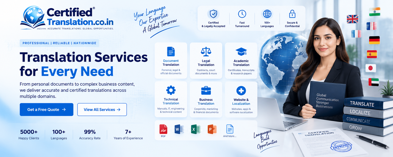 Certified Translation Services Banner 1